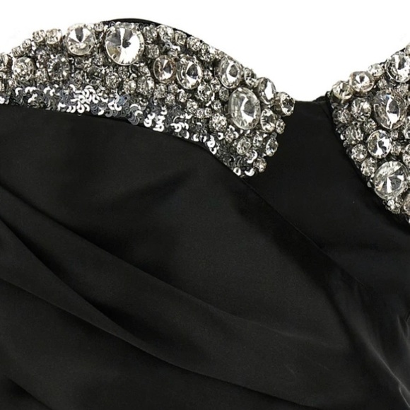 AREA NYC Embroidered Crystal Cup Draped Bustier Top Size 4 - Picture 4 of 8